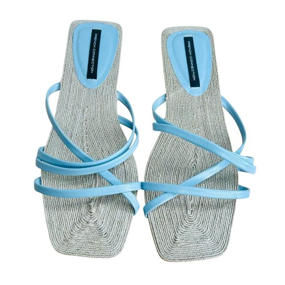 French Connection North West Rope Sandals Light Blue Size 9.5 - Picture 2 of 6